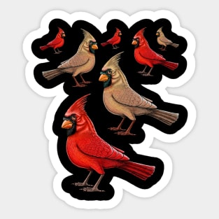 Red Cardinal birds Sticker